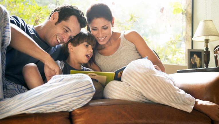 family on a sofa